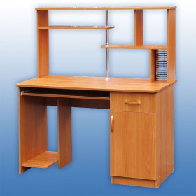 Компьютерный стол 1 с надстройкой (Венге/Дуб выбеленный) в Олёкминске - olyokminsk.katalogmebeli.com | фото 3