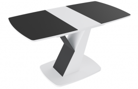 Стол обеденный «Гарда» Тип 1 (Белый/Стекло матовое черный графит) в Олёкминске - olyokminsk.katalogmebeli.com | фото 5