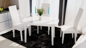 Стол обеденный «Портофино» (Белый глянец/Стекло белое) в Олёкминске - olyokminsk.katalogmebeli.com | фото 2