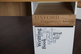 Стол с ящиками «Оксфорд» (Ривьера/Белый с рисунком) в Олёкминске - olyokminsk.katalogmebeli.com | фото 9