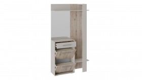 Шкаф для одежды «Нуар» тип 1 Фон серый/Дуб сонома в Олёкминске - olyokminsk.katalogmebeli.com | фото 3